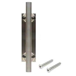 Acme Tubular Barn Door Handle and Rectangular Pull BD414-SN solid steel nickel